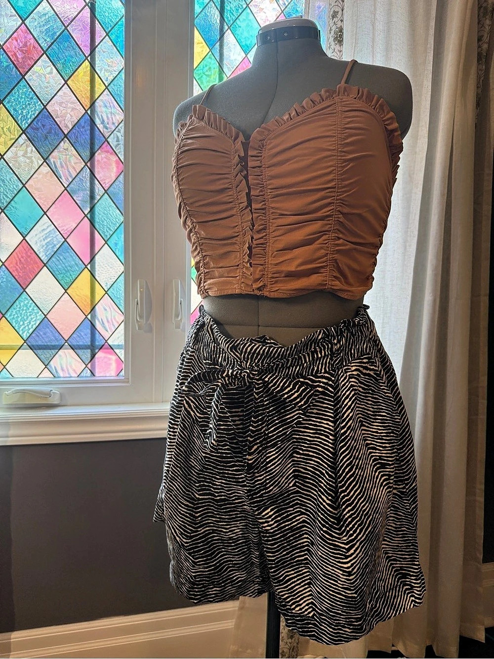 Joe Fresh Zebra Print High Waist Shorts Size XL (16) Like New
